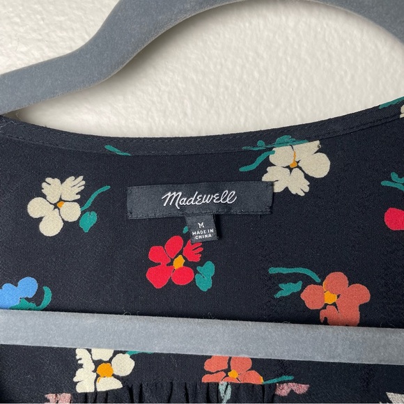 Madewell Wrap Top 3/4 Sleeve in Pressed Flowers Floral Style #K1698 - Picture 6 of 6